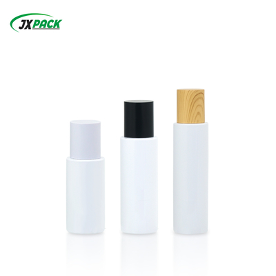 Botella cosmética de plástico PET con tapa de madera 60ml 80ml 100ml