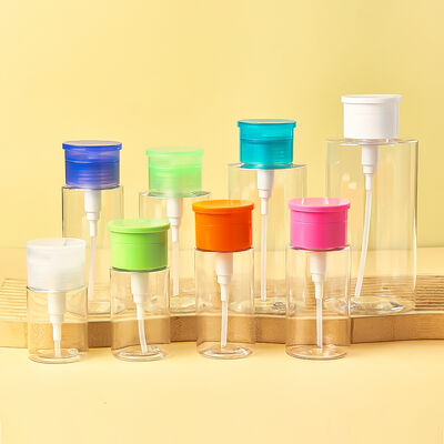 PET transparent plastic makeup remover bottle, eye makeup and nail polish remover pump bottle