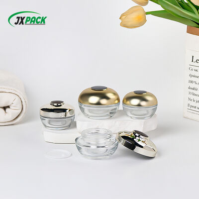 Jarrón de vidrio de crema ecológico a prueba de fugas personalizable para envases cosméticos de lujo