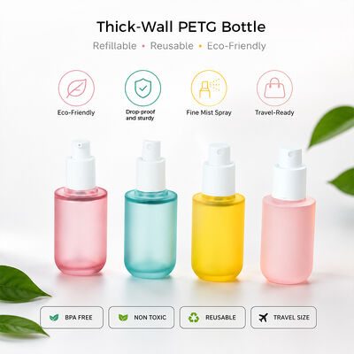 Botellas de cuidado de la piel PETG congeladas minimalistas para marcas de belleza modernas
